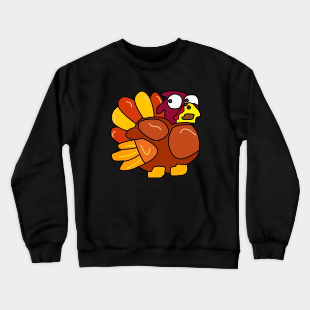 Chicken Turkey (eyes looking left and facing the right side) - Thanksgiving Crewneck Sweatshirt by LAST-MERCH